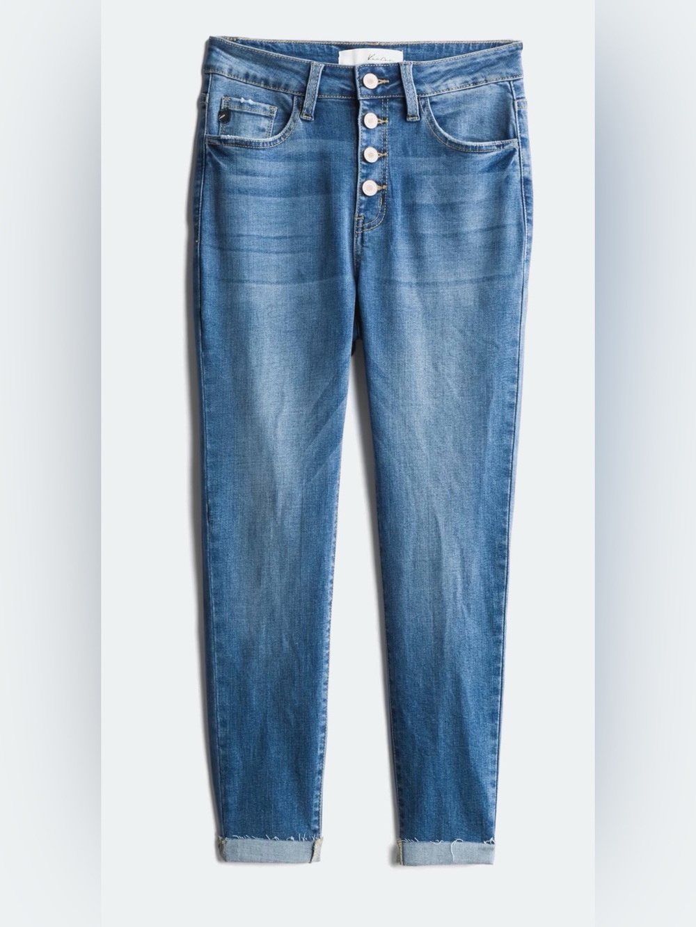 KanCan Light Blue High-Rise Button-Fly Skinny Jeans